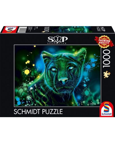 Пъзел Schmidt от 1000 части - Синьо-зелена пантера - 1